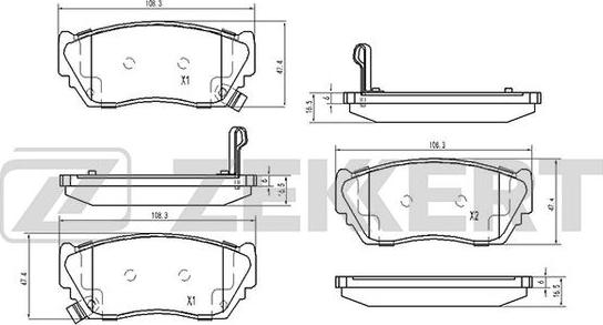 Zekkert BS-2151 - Kit de plaquettes de frein, frein à disque cwaw.fr