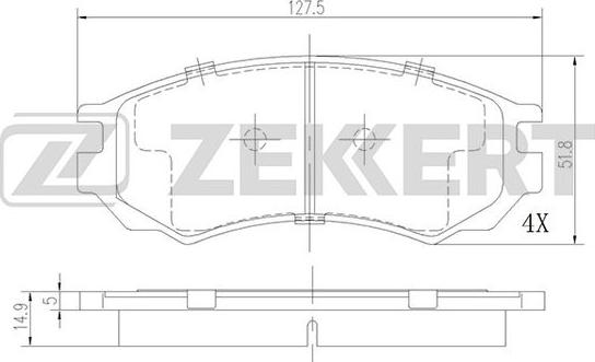 Zekkert BS-2153 - Kit de plaquettes de frein, frein à disque cwaw.fr