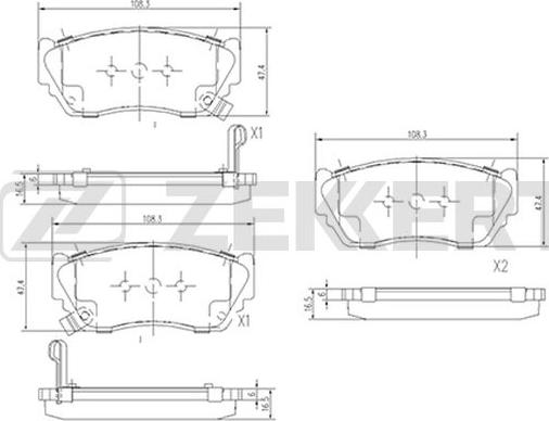 Zekkert BS-2152 - Kit de plaquettes de frein, frein à disque cwaw.fr