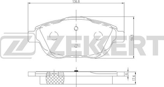 Zekkert BS-2157 - Kit de plaquettes de frein, frein à disque cwaw.fr