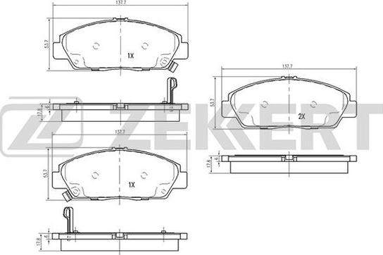 Zekkert BS-2168 - Kit de plaquettes de frein, frein à disque cwaw.fr