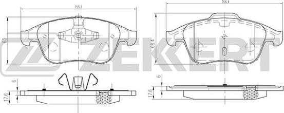 Zekkert BS-2163 - Kit de plaquettes de frein, frein à disque cwaw.fr