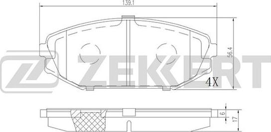 Zekkert BS-2167 - Kit de plaquettes de frein, frein à disque cwaw.fr