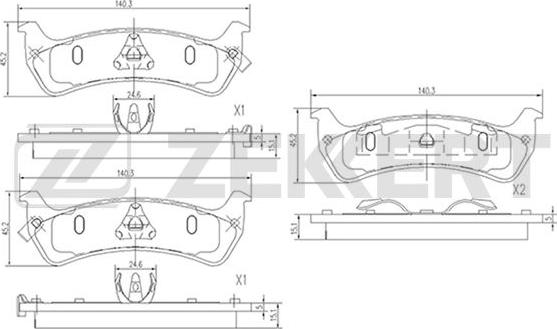 Zekkert BS-2105 - Kit de plaquettes de frein, frein à disque cwaw.fr