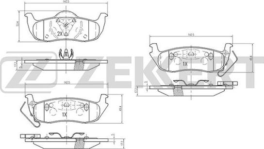 Zekkert BS-2110 - Kit de plaquettes de frein, frein à disque cwaw.fr