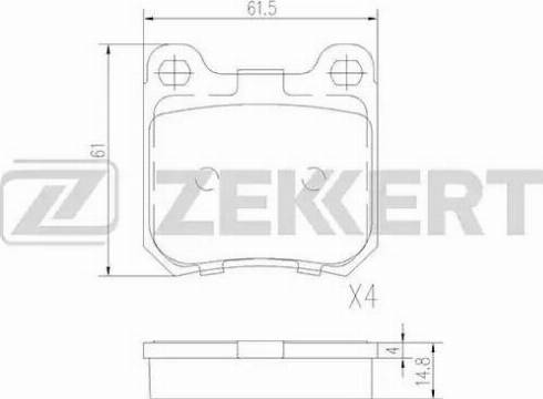 Zekkert BS-2111 - Kit de plaquettes de frein, frein à disque cwaw.fr