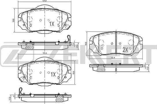 Zekkert BS-2113 - Kit de plaquettes de frein, frein à disque cwaw.fr