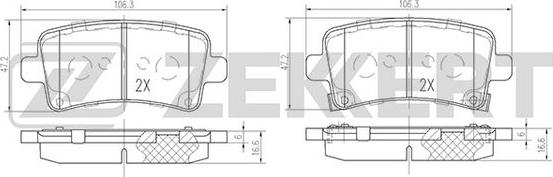 Zekkert BS-2112 - Kit de plaquettes de frein, frein à disque cwaw.fr