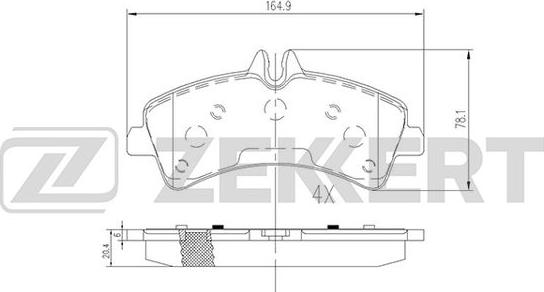 Zekkert BS-2185 - Kit de plaquettes de frein, frein à disque cwaw.fr