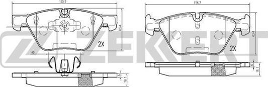 Zekkert BS-2139 - Kit de plaquettes de frein, frein à disque cwaw.fr