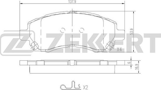 Zekkert BS-2134 - Kit de plaquettes de frein, frein à disque cwaw.fr