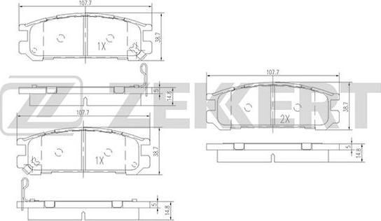 Zekkert BS-2133 - Kit de plaquettes de frein, frein à disque cwaw.fr