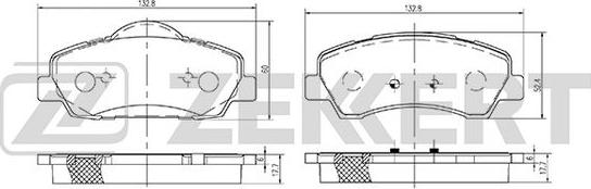 Zekkert BS-2125 - Kit de plaquettes de frein, frein à disque cwaw.fr