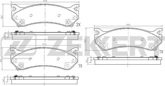 Zekkert BS-2128 - Kit de plaquettes de frein, frein à disque cwaw.fr