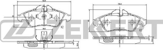 Zekkert BS-2123 - Kit de plaquettes de frein, frein à disque cwaw.fr