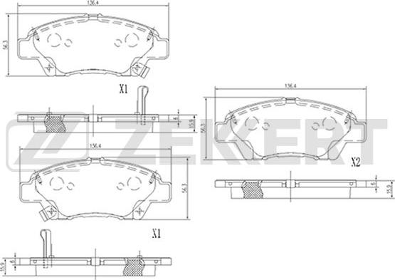 Zekkert BS-2171 - Kit de plaquettes de frein, frein à disque cwaw.fr