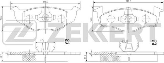 Zekkert BS-2894 - Kit de plaquettes de frein, frein à disque cwaw.fr