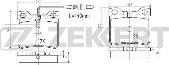 Zekkert BS-2890 - Kit de plaquettes de frein, frein à disque cwaw.fr