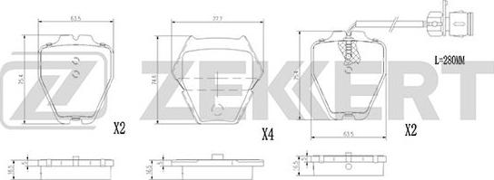 Zekkert BS-2898 - Kit de plaquettes de frein, frein à disque cwaw.fr