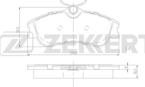 Zekkert BS-2892 - Kit de plaquettes de frein, frein à disque cwaw.fr