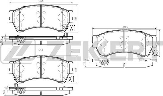 Zekkert BS-2849 - Kit de plaquettes de frein, frein à disque cwaw.fr