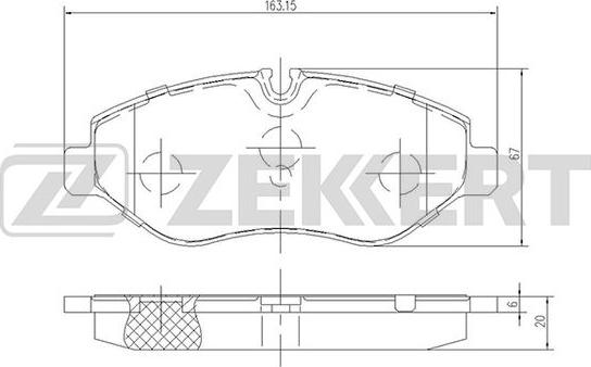 Zekkert BS-2844 - Kit de plaquettes de frein, frein à disque cwaw.fr