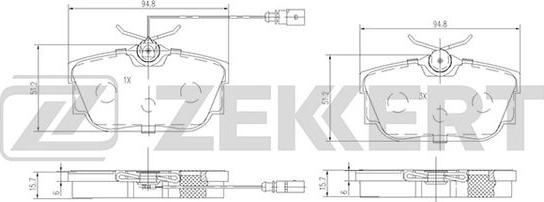 Zekkert BS-2845 - Kit de plaquettes de frein, frein à disque cwaw.fr