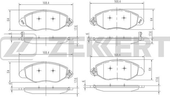 Zekkert BS-2840 - Kit de plaquettes de frein, frein à disque cwaw.fr