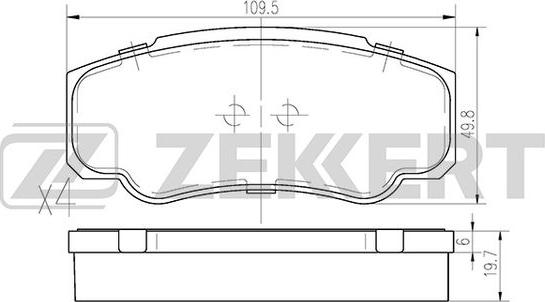 Zekkert BS-2843 - Kit de plaquettes de frein, frein à disque cwaw.fr