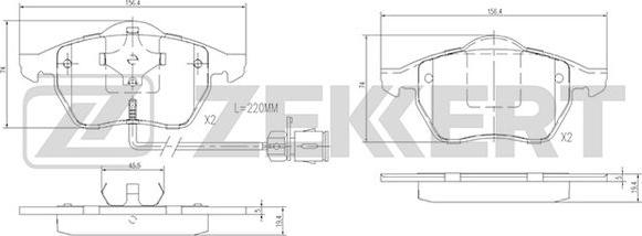 Zekkert BS-2847 - Kit de plaquettes de frein, frein à disque cwaw.fr