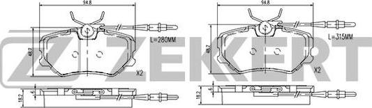 Zekkert BS-2859 - Kit de plaquettes de frein, frein à disque cwaw.fr