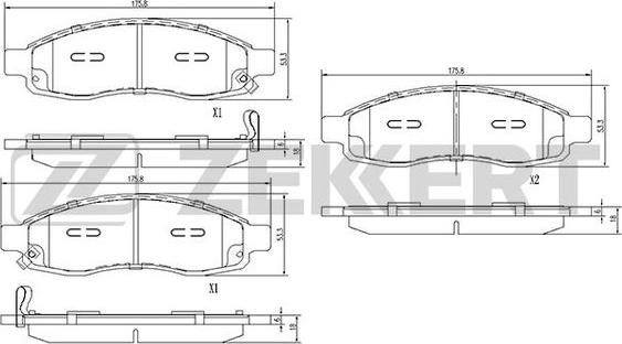 Zekkert BS-2854 - Kit de plaquettes de frein, frein à disque cwaw.fr