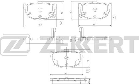 Zekkert BS-2856 - Kit de plaquettes de frein, frein à disque cwaw.fr