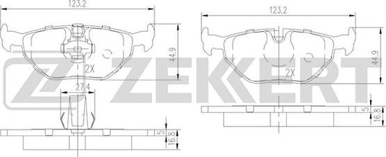 Zekkert BS-2850 - Kit de plaquettes de frein, frein à disque cwaw.fr