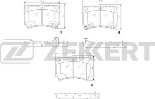 Zekkert BS-2857 - Kit de plaquettes de frein, frein à disque cwaw.fr