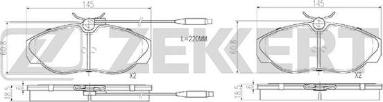 Zekkert BS-2869 - Kit de plaquettes de frein, frein à disque cwaw.fr