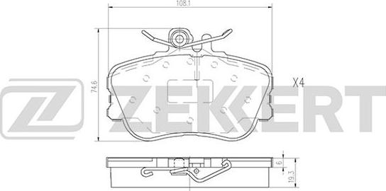 Zekkert BS-2868 - Kit de plaquettes de frein, frein à disque cwaw.fr