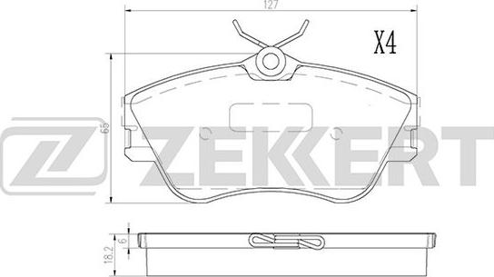 Zekkert BS-2867 - Kit de plaquettes de frein, frein à disque cwaw.fr