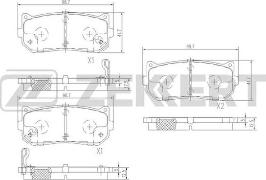 Zekkert BS-2809 - Kit de plaquettes de frein, frein à disque cwaw.fr