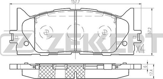 Zekkert BS-2804 - Kit de plaquettes de frein, frein à disque cwaw.fr