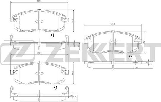 Zekkert BS-2806 - Kit de plaquettes de frein, frein à disque cwaw.fr