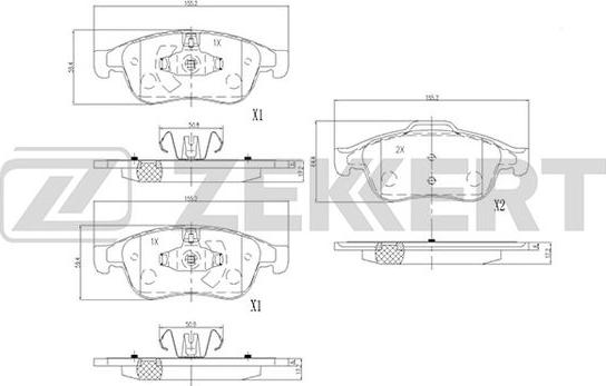 Zekkert BS-2800 - Kit de plaquettes de frein, frein à disque cwaw.fr