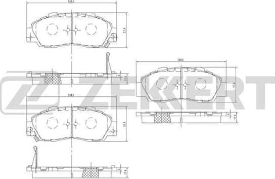 Zekkert BS-2803 - Kit de plaquettes de frein, frein à disque cwaw.fr