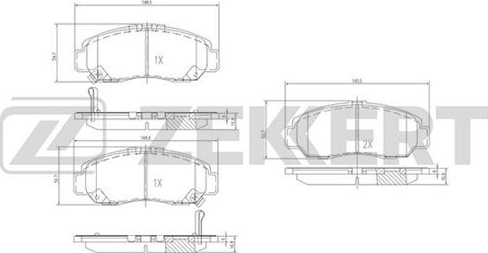 Zekkert BS-2807 - Kit de plaquettes de frein, frein à disque cwaw.fr