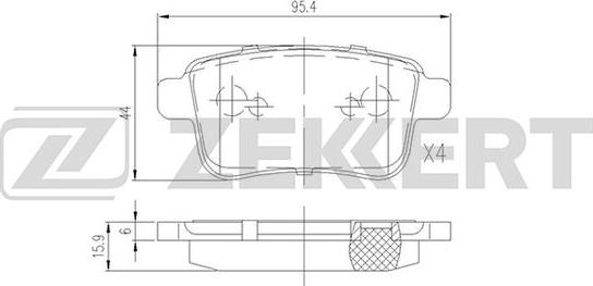 Zekkert BS-2819 - Kit de plaquettes de frein, frein à disque cwaw.fr