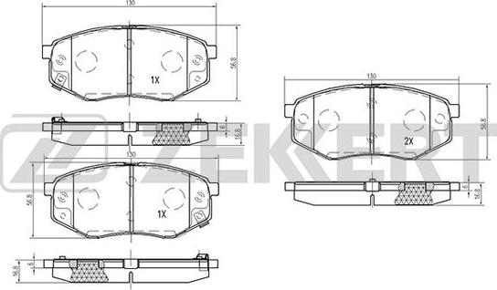 Zekkert BS-2815 - Kit de plaquettes de frein, frein à disque cwaw.fr