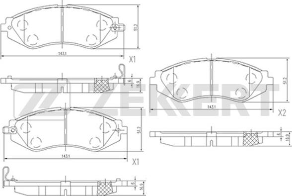 Zekkert BS-2811 - Kit de plaquettes de frein, frein à disque cwaw.fr