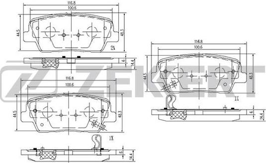 Zekkert BS-2818 - Kit de plaquettes de frein, frein à disque cwaw.fr