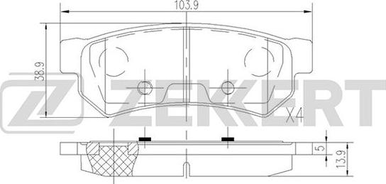 Zekkert BS-2813 - Kit de plaquettes de frein, frein à disque cwaw.fr