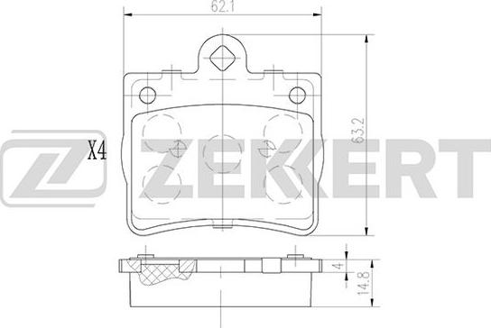 Zekkert BS-2889 - Kit de plaquettes de frein, frein à disque cwaw.fr